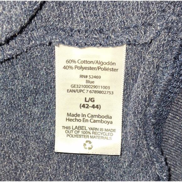 George Blue Quarter-Zip Pullover Size L Cotton Blend Y2K Normcore Cozycore - Picture 5 of 6